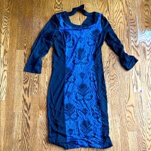 Elegant Black and Blue Women's Dress